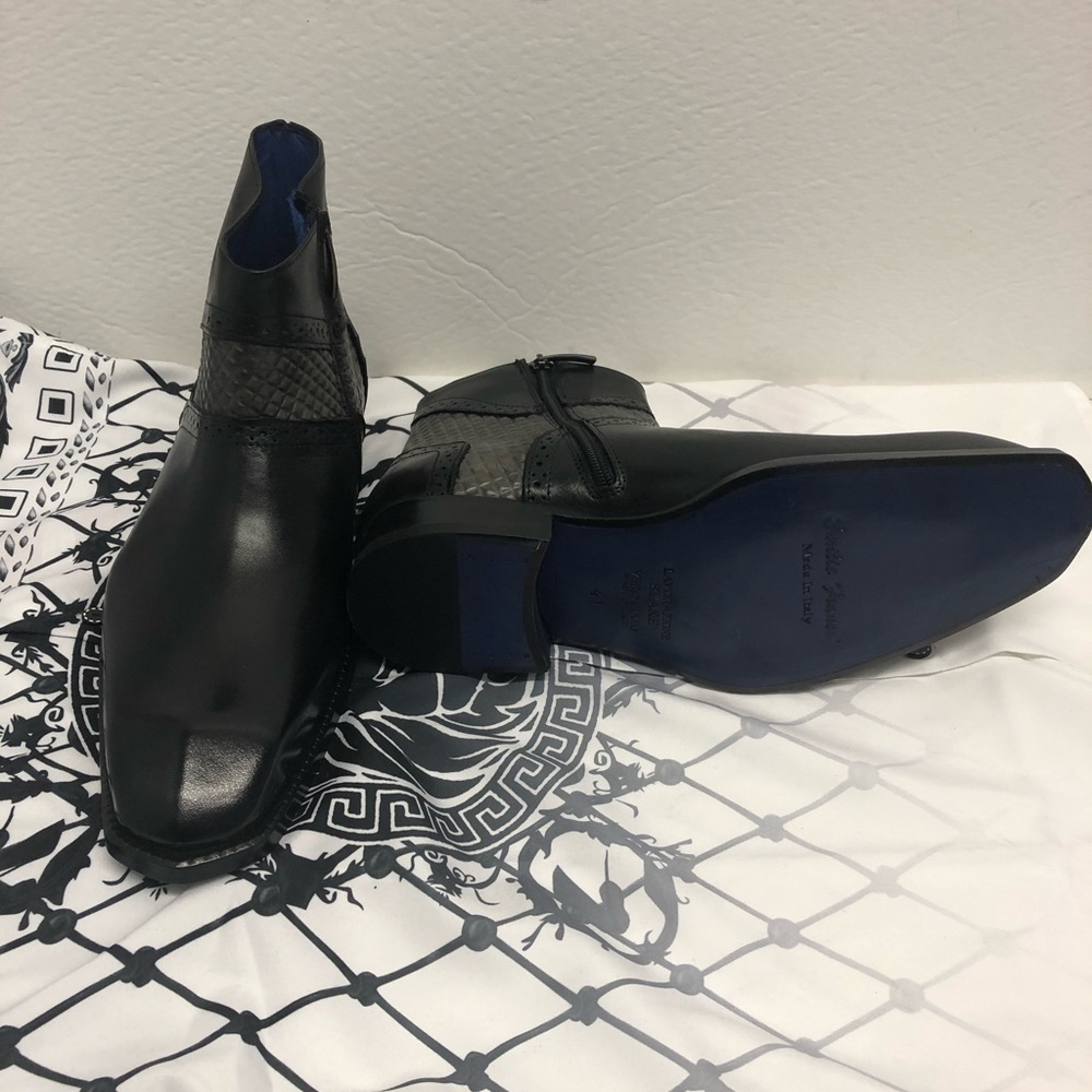 Emilio Franco boots black Italian leather zipper - Picture 4 of 4